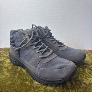 LANDSEND Hiking Boots Mens Grey Water Repellent‎ Outdoor Suede Mesh Sz 10.5 NWOB